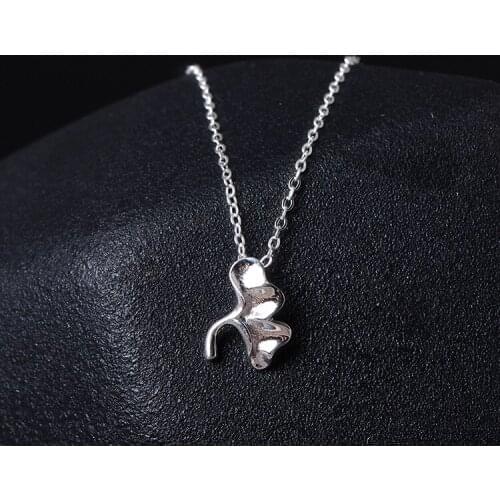 Silver Fans Design S925 Sterling Silver Small Fresh Leaf Necklace Female Short Ginkgo Clavicle Chain Wholesale Sale
