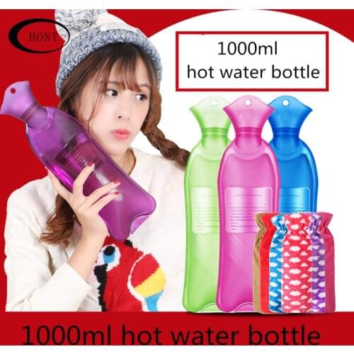 1L long hot water bag/ pvc hot water bottle for warm hands rubber hot water bag warm body