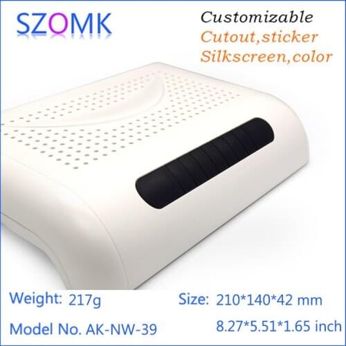 10 pcs, abs control box plastic enclosures for electronics project szomk hot sales plastic router network box 210*140*42mm