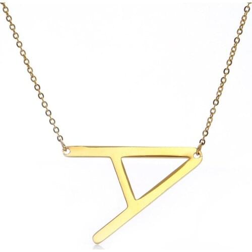 10pcs) fashion hot selling Rose Gold Stainless Steel 26 Alphabet Letter Pendant initial Necklace for men women Party Jewelry