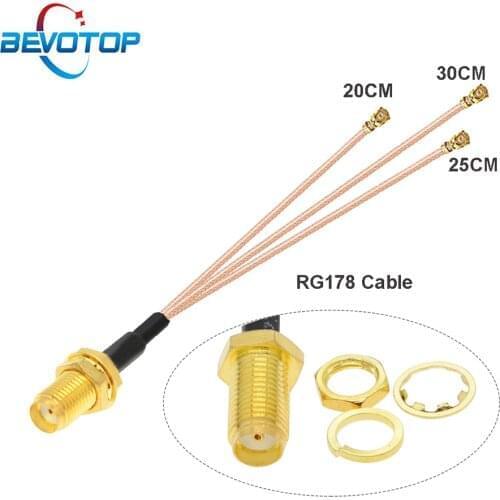 10PCS/lot SMA Female to 3 u.FL IPX IPEX1 Female Jack Triple 3-Way Splitter Cable RG178 Pigtail WIFI Antenna Extension Jumper