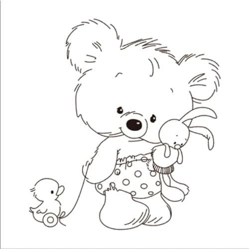 10x10 Cute bear New Transparent Clear Rubber Stamp Sheet Cling Scrapbooking Photo Album PaperCard DIY Craft