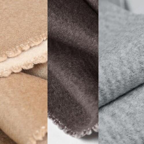 150CM Wide 750G/M Double-faced Two-colored Thick Cashmere Wool Acrylic Autumn and Winter Outerwear Overcoat Wool Fabric E1375