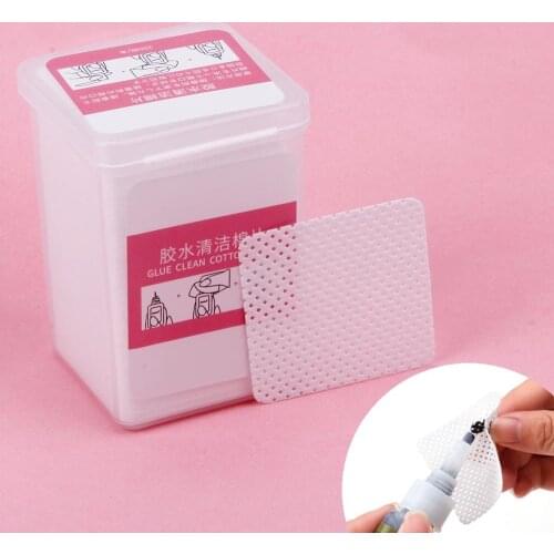 200/400Pcs Lash Glue Remover Cotton Wipes UV Gel Nail Polish Remover Pads Lint-Free Paper Eyelash Extension Glue Makeup Tools