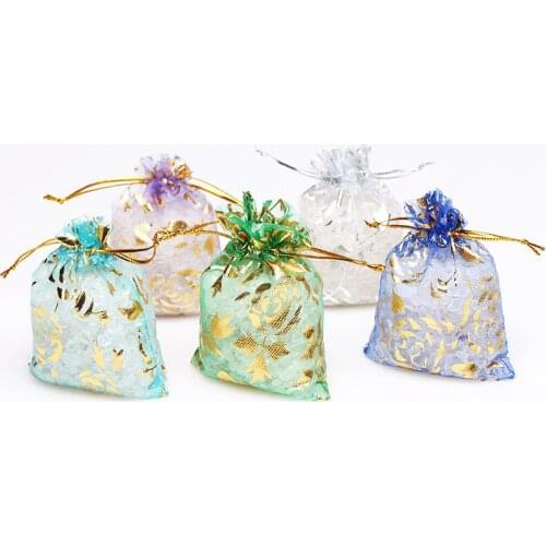 50pcs Wholesale Organza Drawstring Pouches Gift Jewelry Packing mariage Wedding Bags Tulle Organza Bags Candy bags