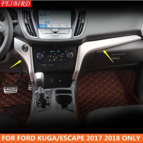 ABS CHROME High Quality Central Control Instrument Panel Bezel Cover Trim For Ford Kuga / Escape 2017 2018