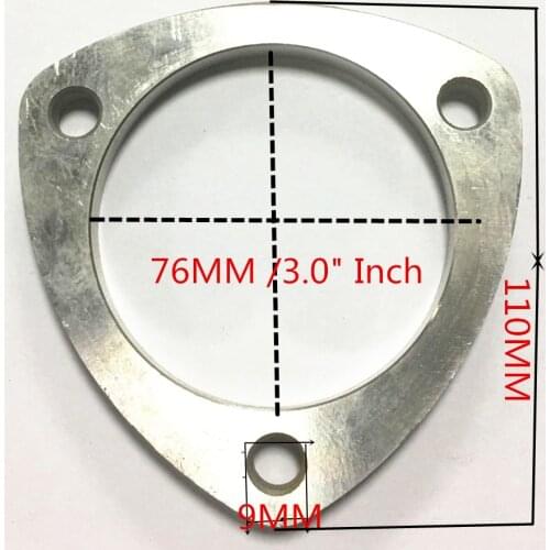 Car 3 Bolts Cat-back Weld Connector Adapter Muffler Exhaust Pipe Flange Gasket Fits 2" 2.5" 3" Tube