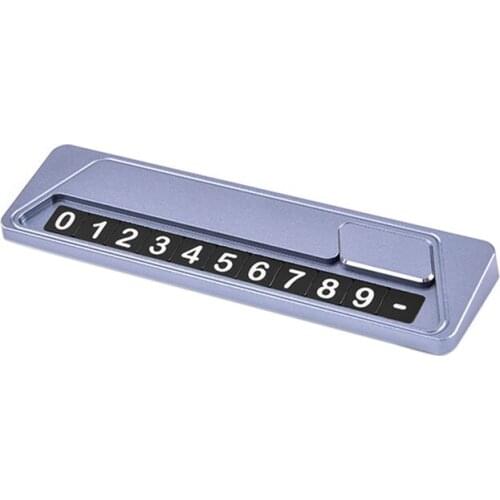 Car Number Plate Stickers Temporary Parking Phone Number Plate Card Metal Numbers Sign for Car Parking Decoration