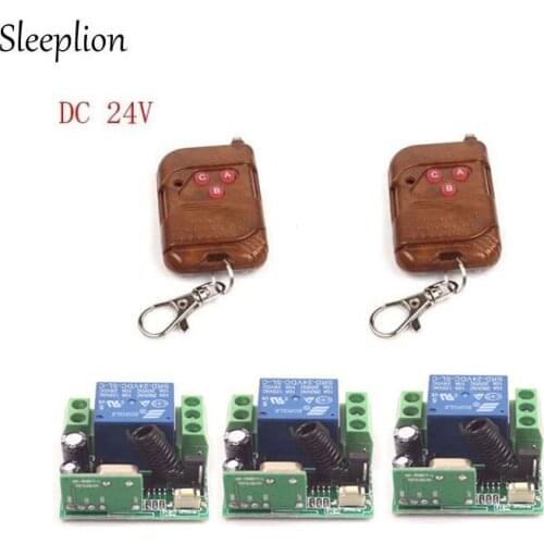 Sleeplion 2 3-Key RF Wireless Switch ON/OFF System Transmitter+DC 24V 1CH 10A 3 Relay Receiver