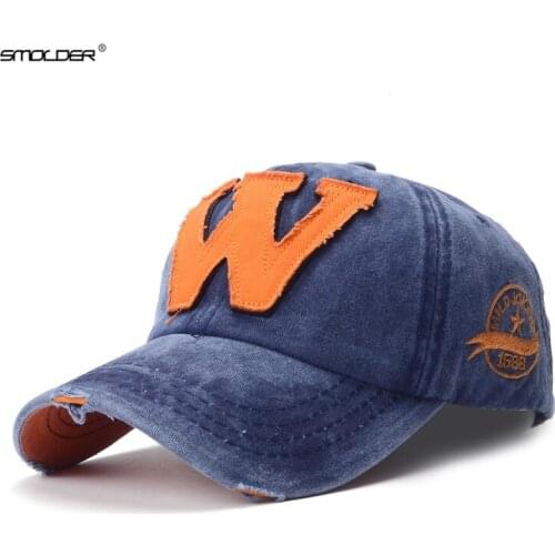 [SMOLDER] 2019 Fashion New Baseball Cap Letter "W" Casual Cotton Hip Hop Caps Embroidery Fitted Snapback Caps for Men Women