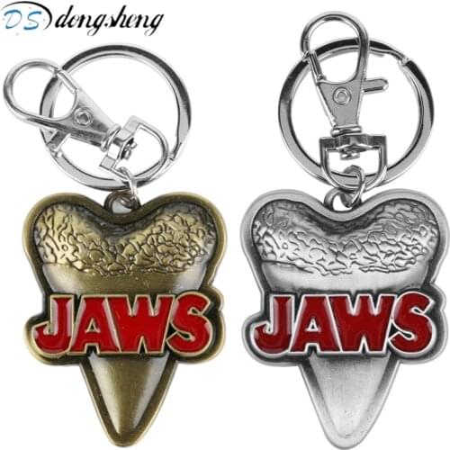 Authentic Universal Studios Jaws Shark Week Jaws Ride Shark Tooth With Tag Pendent Keychain Chaveiro Key Chains Key Ring