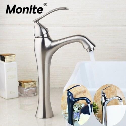 Black Gold Chrome Nickel Brushed Stream Spout Deck Mounted Bathroom Basin Sink Faucet Mixer Tap Water Wash Basin Mixer