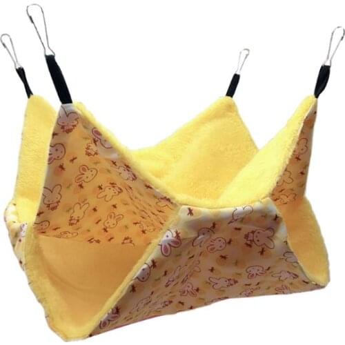 Pet Hammock Double Layer Soft Winter Warm Chinchilla Squirrel Hanging Nest Hamster Sleeping Bed Small Pets Supplies