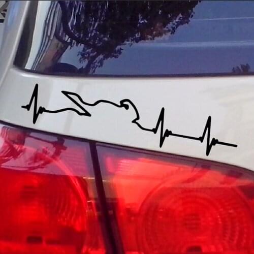 ECG Fluctuations Car and Motorcycle Decals Stickers Waterproof Reflective