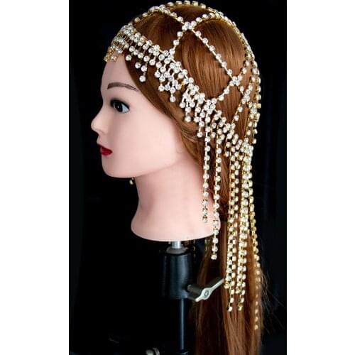 European Vintage Romantic Rhinestone Hairdressing Crystal Bridal Headdress for French Party Wedding Ceremony