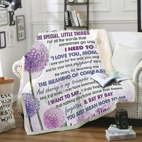 Happy Mothers Day Gift To My Mom Fleece blanket Printed Blanket Adults/kids Fleece Blanket Sherpa Blanket 03