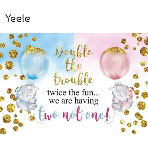Yeele Baby Shower Backdrop Photocall Boy Or Girl Twins Birthday Party Photo For Photography Background Photographic Studio Shoot