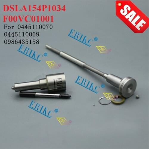 ERIKC 0445110070 Fuel Injector Nozzle DSLA154P1034 Valve F00VC01001 Spare Parts Overhaul Repair Kit CR for 0445110069 0986435158