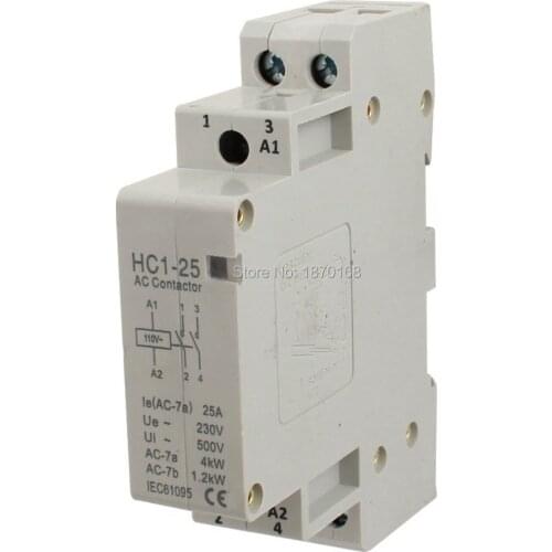 Hc1-25 25A 110 V coil, Tegangan 25A 2 tiang yang Universal kontrol sirkuit AC kontaktor