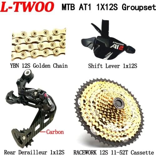 LTWOO AT12 MTB Bike Groupset 12 Speed Shifter +Rear Deraileur +RACEWORk 52T Cassette+YBN Chain 4 Piece Set Eagle M9000