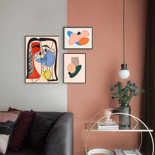 Minimalist Abstract Line Human Face Wall Art Canvas Painting Nordic Posters and Prints Wall Pictures for Living Home Decoration