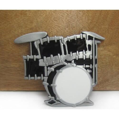 BuckleClub zinc alloy fashion drum music belt buckle jeans gift belt buckle FP-03021 pewter finish 4cm width loop drop shipping
