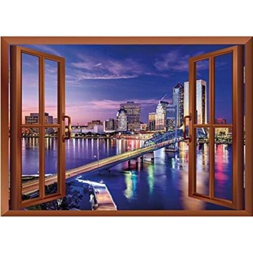 Mosaic Diamond Embroidery Window view 5D Diamond painting Cross Stitch full square round Handwork painting Diy Home Decor