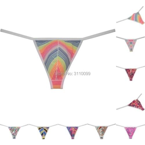 Mens Colorful G-String Multicolor Tangas More choices Underwear Stretchy Bikini T-Back Swimwear
