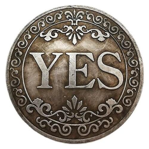 Yes or No Commemorative Coin Lucky Coin Yes NO Letter Coin Collection Art Commemorative Coin Magic Toy Coin