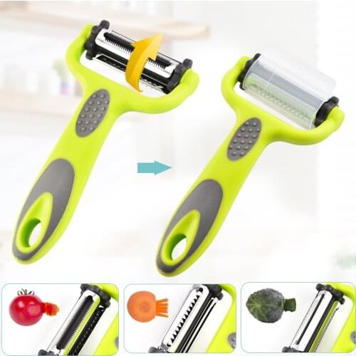 3 In 1 Vegetables Peeler with Knife Sleeve Fruit Stainless Steel Knife Cabbage Graters Salad Potato Slicer Kitchen Accessories
