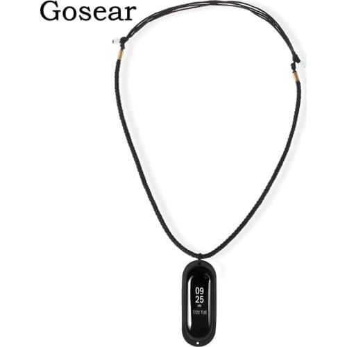 Gosear for Xiaomi Miband 3 Dual Holes Silicone Case Cover DIY Pendant Necklace Decoration for Mi Band 3 Xiomi Mi3 Accessories