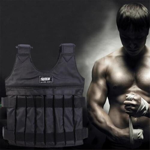 SUTENG 1-20kg Max Adjustable Weight Jacket Weighted Vest Exercise Fitness Boxing Training Waistcoat Invisible Weight Vest with S