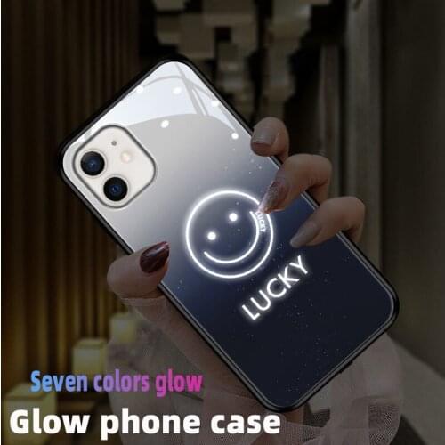 Ins wind smiley glowing phone case for iphone 12 mini 11 Pro XS Max X SE XR protective shell iphone 7 8 plus luminous protective