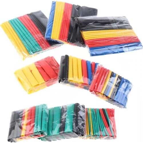 127/164/328pcs polyolefin heat shrinkable cable sleeve mobile phone data cable repair cable hose size 2:1