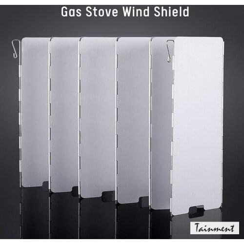 8/9/10/12/16 Plates Gas Stove Wind Shield Outdoor Camping Picnic Cooking Burner Windproof Screen Aluminum Alloy Windscreen Cover