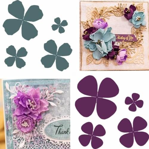 Overlapped Flowers Metal Cutting Die 2 Florid Overlapped Flowers Die Cuts For Card Making Scrapbooking DIY New 2019 Crafts Cards