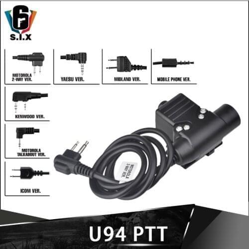 WADSN Tactical Softair U94 PTT Headset Accessory PTT For COMTAC MSA EARMOR TCA TRI Headphones