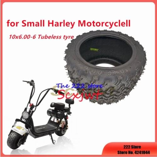 High Porformance 10 Inch Widened Tire 10x6.00-6 Motorcycle Vacuum Off-Road Tire Tubeless Tire Wheel Replace 10x6.00-5.5 tire