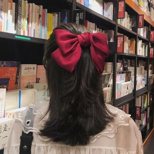Fashion Ribbon Hairgrips Big Large Bow Hairpin For Women Girls Satin Trendy Ladies Hair Clip New Cute Barrette Hair Accessories