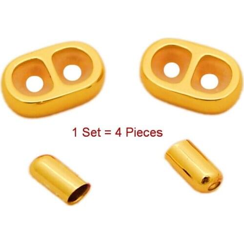 5 Sets/ lot Golden Color Double-hole Buckles Set Adjustable Length Chain Clasp Connector & End Fitting For Diy Bracelet