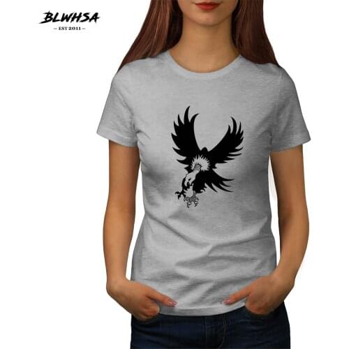 BLWHSA Vulture Printed T Shirt Women Fashion Summer 100% Cotton Short Sleeve Funny T-Shirt Vulture Animal Printing Women Tees
