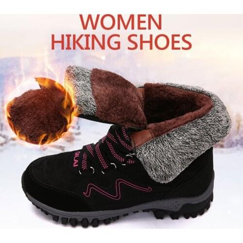 MWY Winter Womens Boots Ankle Snow Boots Platform Sneakers Non Slip Warm Womens Shoes Plus Size Chaussures Femmes Walking Shoes