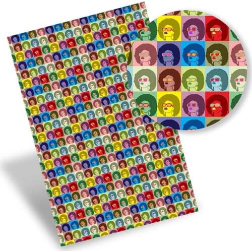 Faux Leather Sheets Synthetic Leather Printed Vinyl Fabric DIY Handbags Bows Making Materials 22*30cm/A4 0.8mm 1pc