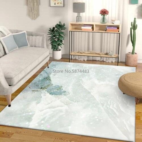 200*300cm Fashionable Modern Aesthetic Marble Pattern Fresh Mint Green Kitchen Living Room Bedroom Bedside Mat