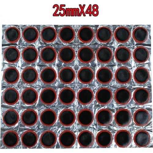 48PCS 25mm Cycling Puncture Repair Tools Repairing Tire Kit Bike Patch Bicycle Professional Emergency Tire Paste Fix Sticker