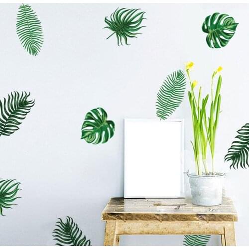 6Pcs Nordic Palm Leaves Children Room Bedroom Home Decorative Wall Stickers