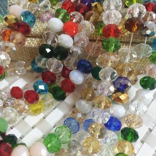 Mixed Colors 4*6mm 5strand/500pcs Rondelle Austria Faceted Crystal Glass Bead Loose Spacer Abacus Beads For Jewelry Making B672