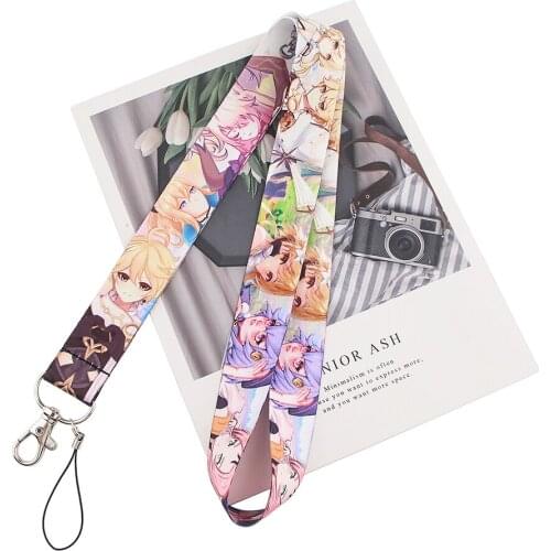 24pcs/lot MD322 DMLSKY Anime Girls Keychain Phone Lanyard Fashion Strap Neck Lanyards ID Card Holder Keys Kids Gift