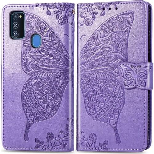Butterfly Case For Samsung Galaxy M31 M21 M30s Flip Cover Leather Phone Case for Samsung Galaxy M20 M30 M10 Funda