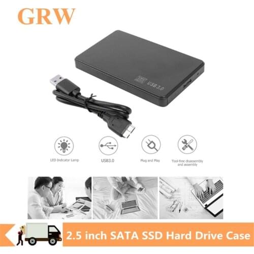 Grwibeou 2.5 inch HDD SSD Case USB3.0 to SATA Hard Disk Box 5Gbps SD Disk Case HDD External Hard Drive Enclosure for Notebook PC